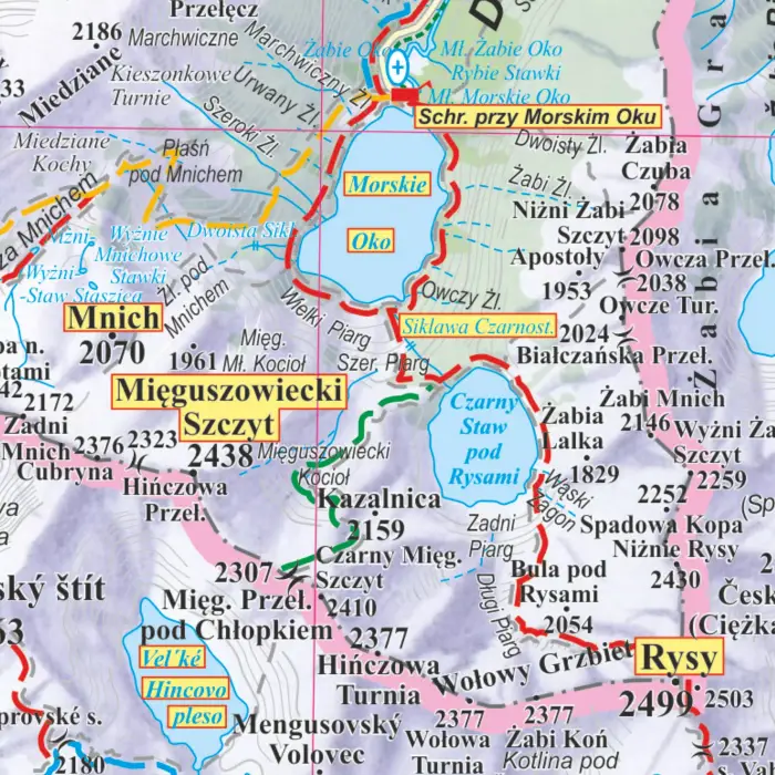 Tatry polskie i słowackie turystyczna mapa ścienna - naklejka, 1:35 000, ArtGlob